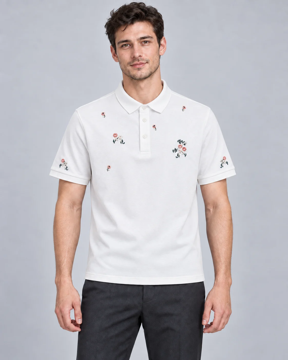 Scattered-floral Polo